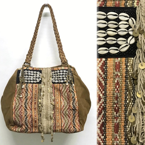 Free People Handbags - FREE PEOPLE New Hope TAPESTRY Tote Bag FRINGE NWT